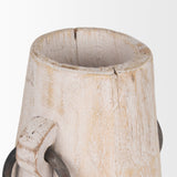 Monique Small Light Brown w/ Handles Wood Pot by Mercana at Eve Furniture