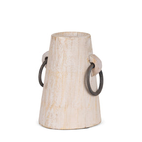 Monique Small Light Brown w/ Handles Wood Pot by Mercana at Eve Furniture