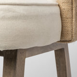 Monmouth 24.25" Seat Height Cream/Beige Fabric Seat Brown Wood Frame Counter Stool by Mercana at Eve Furniture