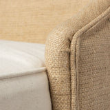 Monmouth 30.5" Seat Height Cream/Beige Fabric Seat Brown Wood Frame Bar Stool by Mercana at Eve Furniture