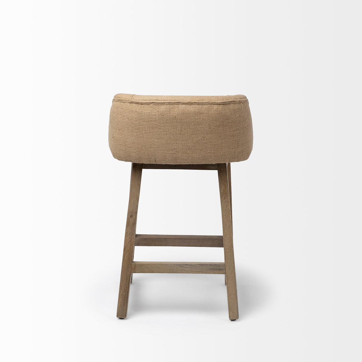 Monmouth Cream/Beige Fabric Seat Brown Wood Frame Counter Stool by Mercana at Eve Furniture