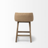 Monmouth Cream/Beige Fabric Seat Brown Wood Frame Counter Stool by Mercana at Eve Furniture