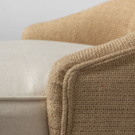 Monmouth Cream/Beige Fabric Seat Brown Wood Frame Counter Stool by Mercana at Eve Furniture
