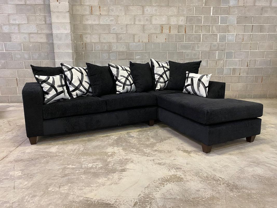 Monroe Black Right Arm Facing (RAF) Sectional by Happy Homes at Eve Furniture
