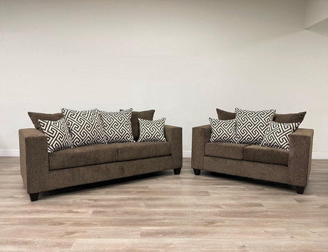 Monroe Mocha Sofa and Loveseat by Happy Homes at Eve Furniture