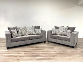 Monroe Smoke Sofa & Loveseat by Happy Homes at Eve Furniture