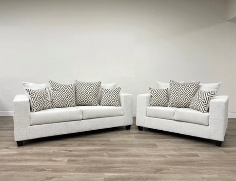 Monroe Stone Fabric Sofa & Loveseat by Happy Homes at Eve Furniture
