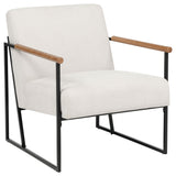 Monsen Ivory Fabric Upholstered Metal Frame Accent Chair by Coaster at Eve Furniture