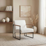 Monsen Ivory Fabric Upholstered Metal Frame Accent Chair by Coaster at Eve Furniture