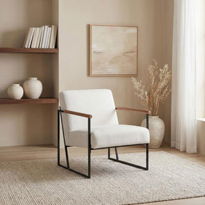 Monsen Ivory Fabric Upholstered Metal Frame Accent Chair by Coaster at Eve Furniture