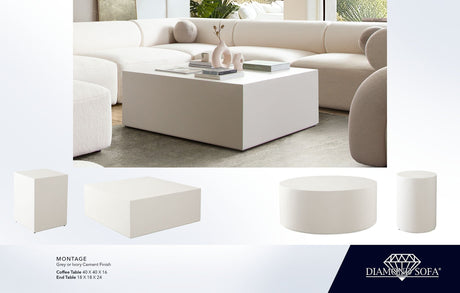 Montage Ivory Cement End Table by Diamond Sofa at Eve Furniture