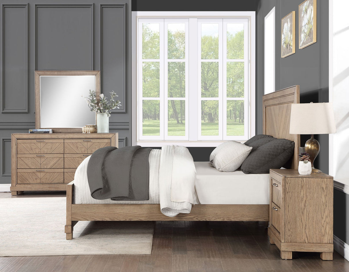 Montana 4-Piece King Set, Sand(King Bed, Nightstand, Dresser and Mirror)