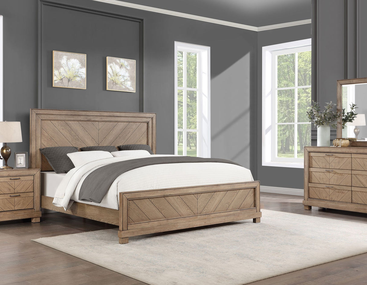 Montana 4-Piece King Set, Sand(King Bed, Nightstand, Dresser and Mirror)