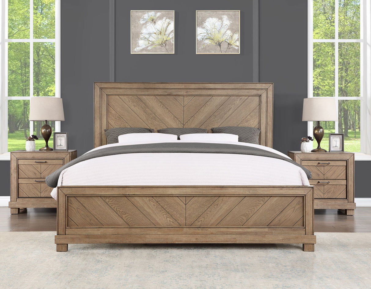 Montana 4-Piece King Set, Sand(King Bed, Nightstand, Dresser and Mirror)