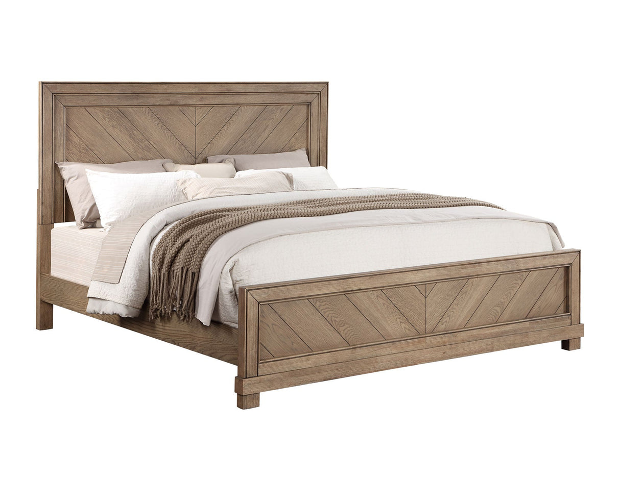 Montana 4-Piece Queen Set, Sand(King Bed, Nightstand, Dresser and Mirror)