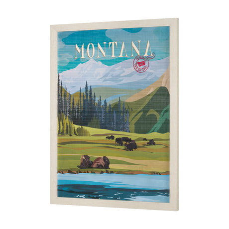 Montana Go USA (L) by Mercana Studio a Hand Embellished Decograph Framed Art Print by Mercana at Eve Furniture