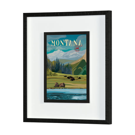 Montana Go USA (M) by Mercana Studio a Framed Art Print Matted under Glass by Mercana at Eve Furniture