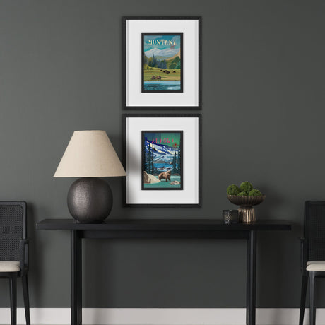 Montana Go USA (M) by Mercana Studio a Framed Art Print Matted under Glass by Mercana at Eve Furniture