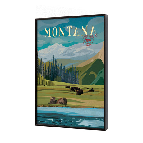 Montana Go USA (SM) by Mercana Studio a Hand Embellished Decograph Framed Art Print by Mercana at Eve Furniture
