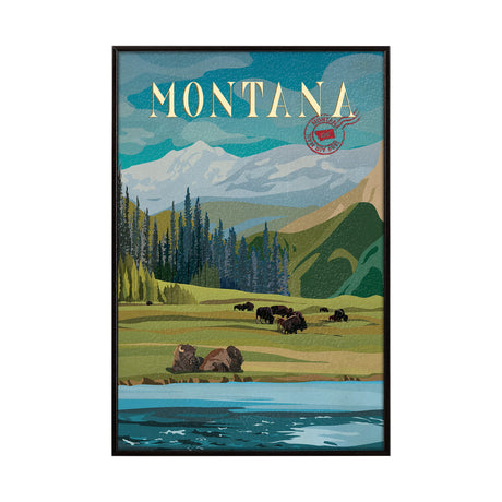 Montana Go USA (SM) by Mercana Studio a Hand Embellished Decograph Framed Art Print by Mercana at Eve Furniture