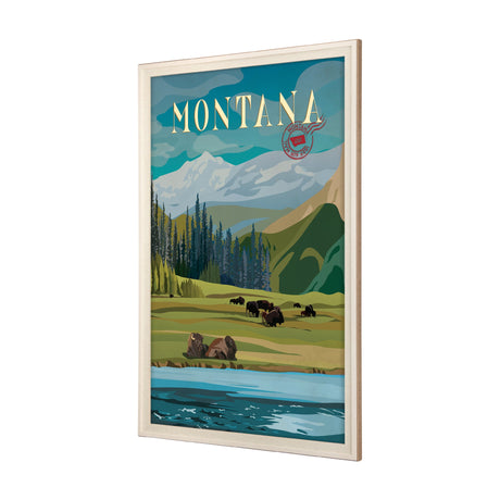 Montana Go USA (XL) by Mercana Studio a Hand Embellished Decograph Framed Art Print under Glass by Mercana at Eve Furniture