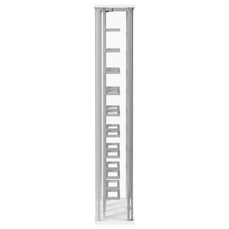 Montara Chrome Tempered Glass Wine Storage Display Curio Cabinet with LED Lighting by Coaster at Eve Furniture