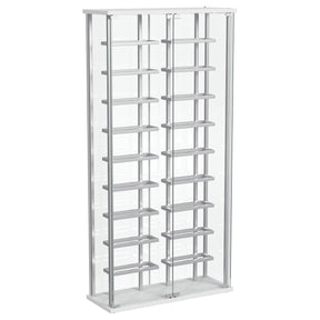 Montara Chrome Tempered Glass Wine Storage Display Curio Cabinet with LED Lighting by Coaster at Eve Furniture