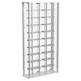 Montara Chrome Tempered Glass Wine Storage Display Curio Cabinet with LED Lighting by Coaster at Eve Furniture