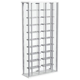 Montara Chrome Tempered Glass Wine Storage Display Curio Cabinet with LED Lighting by Coaster at Eve Furniture