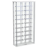 Montara Chrome Tempered Glass Wine Storage Display Curio Cabinet with LED Lighting by Coaster at Eve Furniture