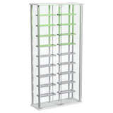 Montara Chrome Tempered Glass Wine Storage Display Curio Cabinet with LED Lighting by Coaster at Eve Furniture