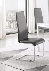 Montclair Gray/Chrome Upholstered High Back Side Chairs, Set of 4 by Coaster at Eve Furniture