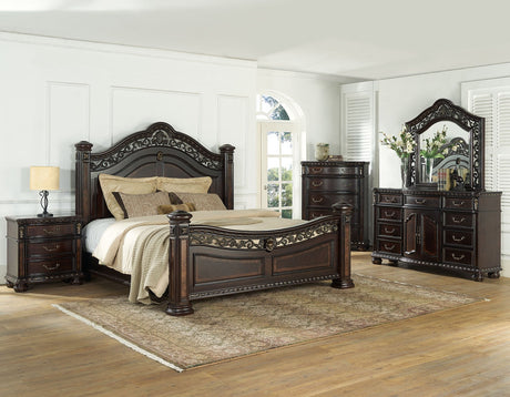 Monte Carlo Cherry Poster Bedroom Set by Steve Silver at Eve Furniture