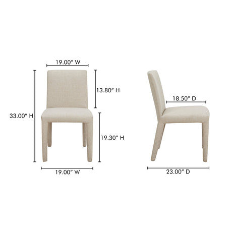 Monte Dining Chair Beige (Set of 2) by MOES at Eve Furniture