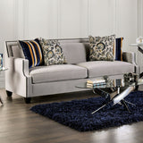 Montecelio Light Gray/Navy Sofa & Loveseat by Furniture of America at Eve Furniture