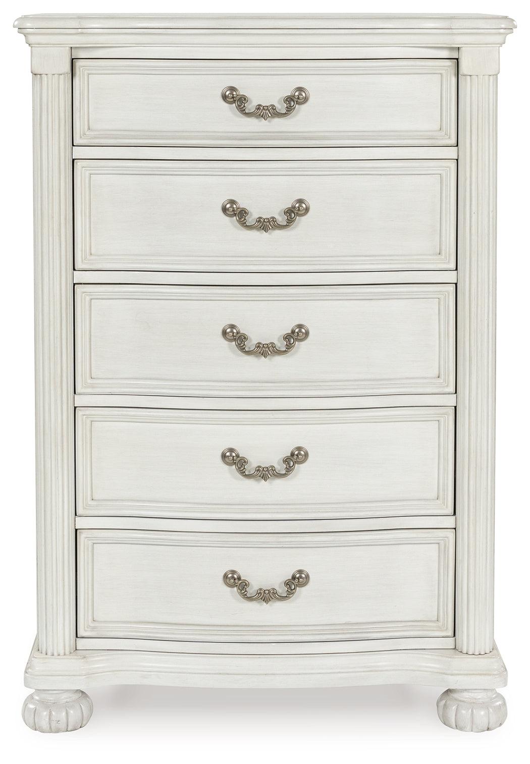 Montelaine Antique White Chest of Drawers by Ashley at Eve Furniture