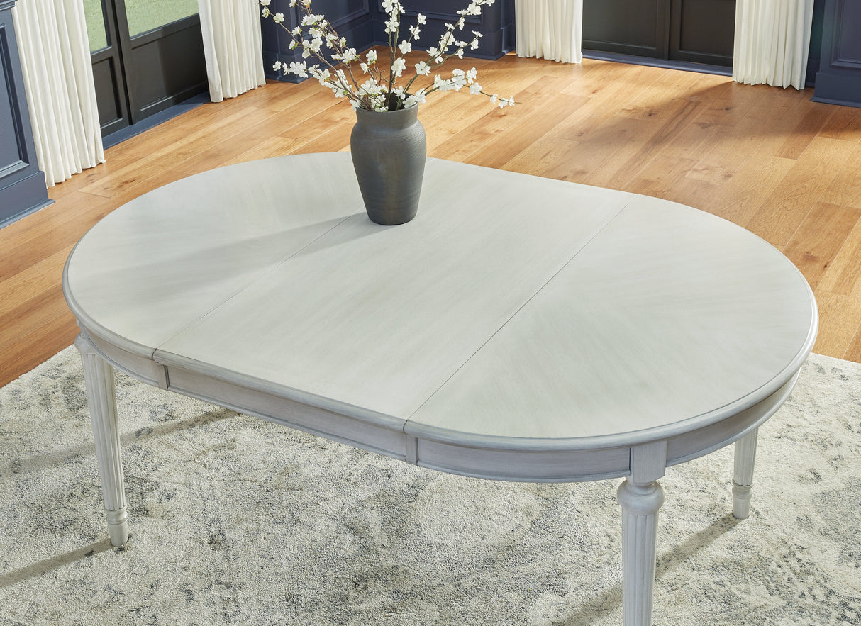 Montelaine Antique White Dining Table and 4 Chairs by Ashley at Eve Furniture