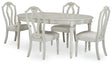 Montelaine Antique White Dining Table and 4 Chairs by Ashley at Eve Furniture