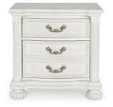 Montelaine Antique White Upholstered Panel Bedroom Set by Ashley at Eve Furniture