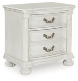 Montelaine Antique White Upholstered Panel Bedroom Set by Ashley at Eve Furniture