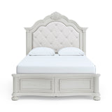 Montelaine Antique White Upholstered Panel Bedroom Set by Ashley at Eve Furniture