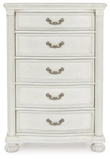 Montelaine Antique White Upholstered Panel Bedroom Set by Ashley at Eve Furniture