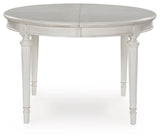 Montelaine Antiqued White Extendable Dining Room Set by Ashley at Eve Furniture