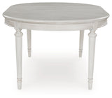 Montelaine Antiqued White Extendable Dining Room Set by Ashley at Eve Furniture