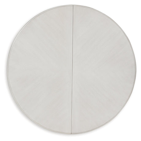 Montelaine Antiqued White Extendable Dining Room Set by Ashley at Eve Furniture