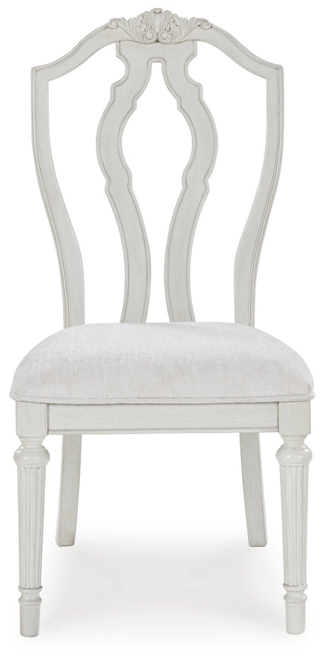 Montelaine Antiqued White Extendable Dining Room Set by Ashley at Eve Furniture