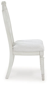Montelaine Antiqued White Extendable Dining Room Set by Ashley at Eve Furniture
