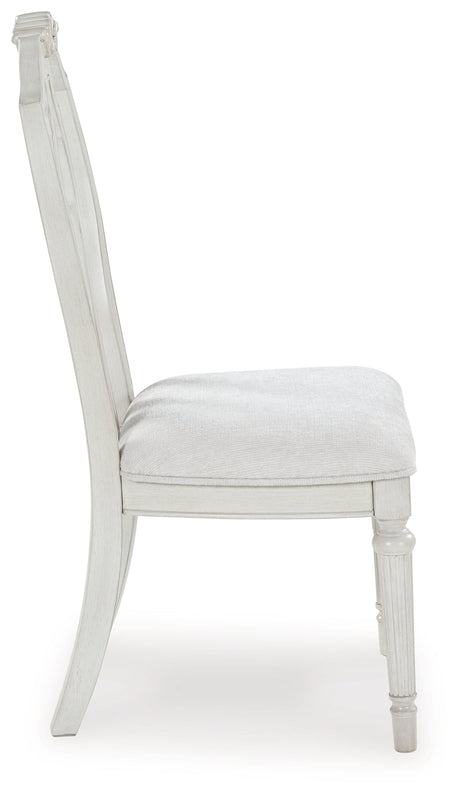 Montelaine Antiqued White Extendable Dining Room Set by Ashley at Eve Furniture
