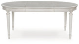 Montelaine Antiqued White Extendable Dining Room Set by Ashley at Eve Furniture