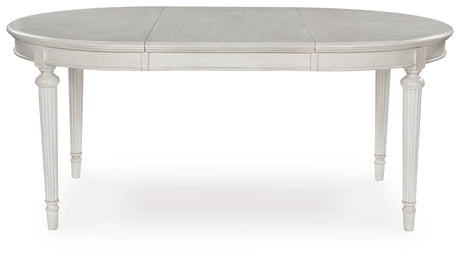 Montelaine Antiqued White Extendable Dining Room Set by Ashley at Eve Furniture